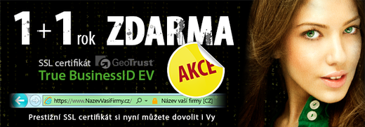 SSL certifikát GeoTrust EV 1+1 zdarma