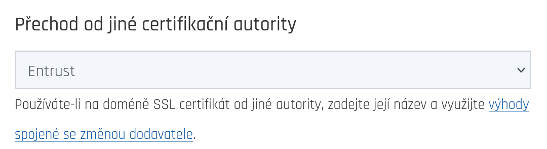 Prechod od inej certifikačnej autority