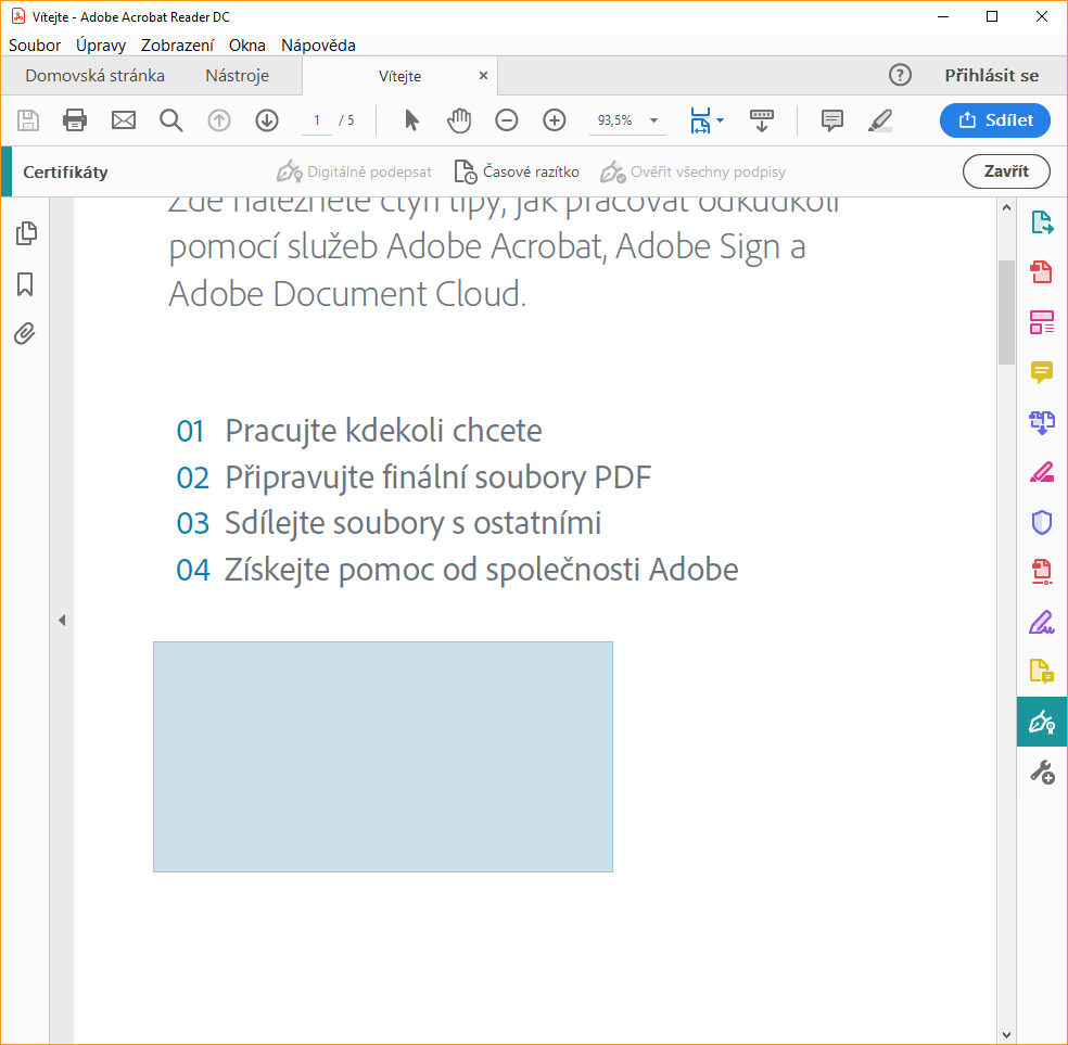 Podpis v Adobe Reader