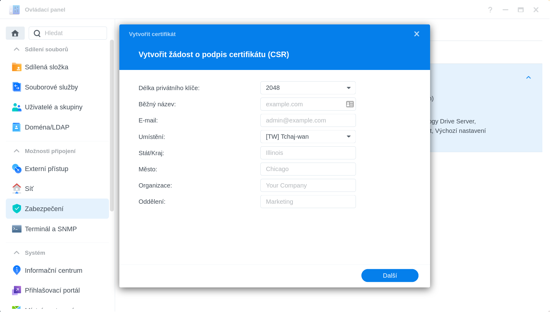 synology - sprievodca CSR